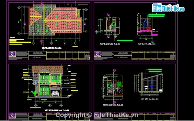 biệt thự 2 tầng 8x15m full kiến trúc,bản vẽ biệt thự 2 tầng 8x15m,biệt thự 2 tầng